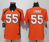 Women Nike Broncos 55 Bradley Chubb Orange Vapor Untouchable Limited Jersey